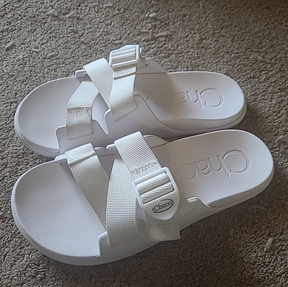 Chaco Chillos Slide Sandals Women’s White Size US 8 Beach Pool Outdoor